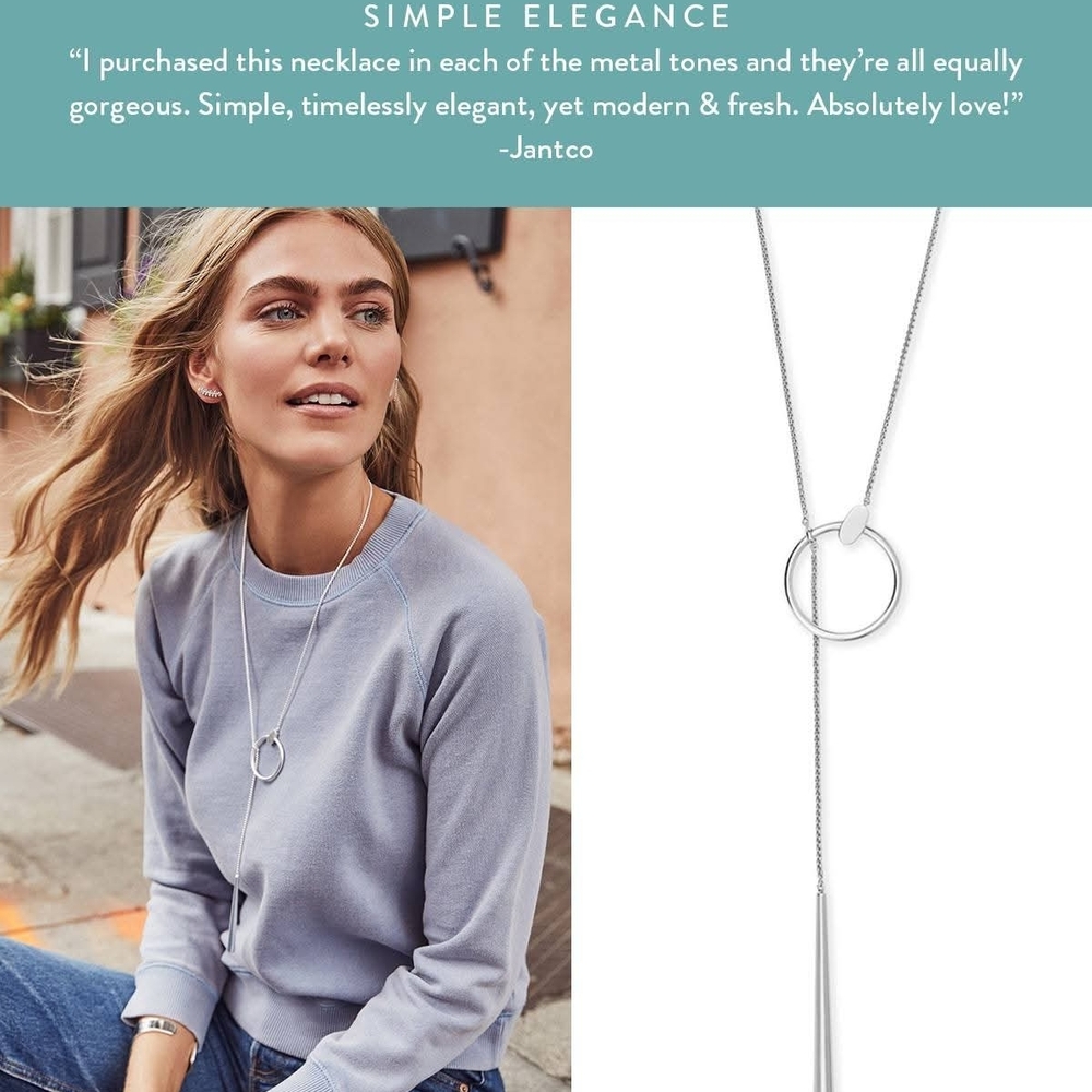 Kendra Scott Silver Lariat Necklace